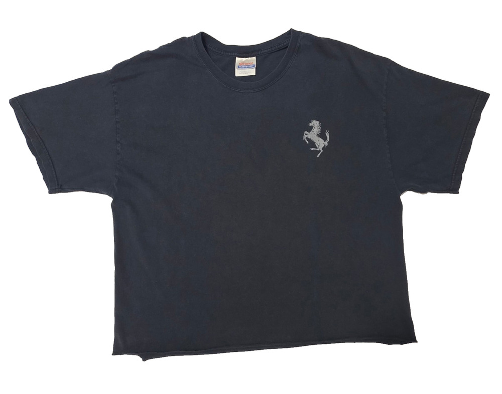 Vintage 90s Ferrari F1 Graphic T Shirt XL Hanes Heavyweight Raw Hem Boxy Cut Y2K